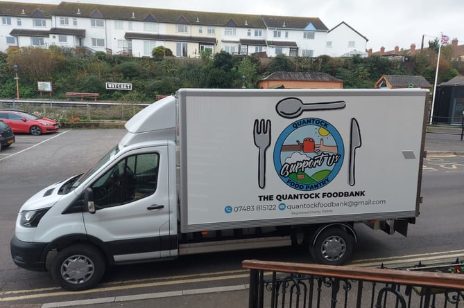 Quantock Foodbank's electric mobile pantry in Watchet.