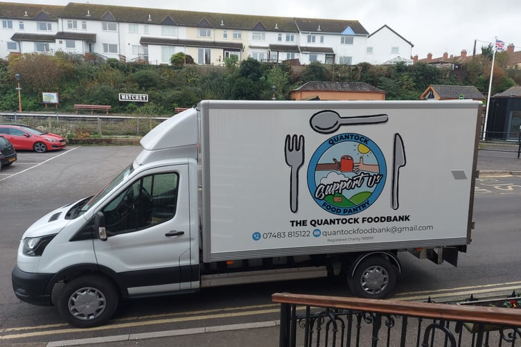 Quantock Foodbank's electric mobile pantry in Watchet.