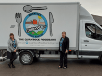Mobile foodbank using electric truck to reach more families