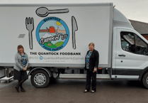 Mobile foodbank using electric truck to reach more families
