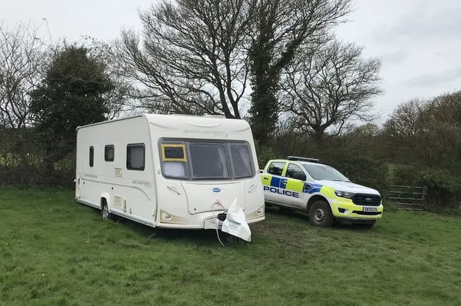 The caravan in Cleeve Hill, Watchet, where sex offender Richard Scatchard was found dead.