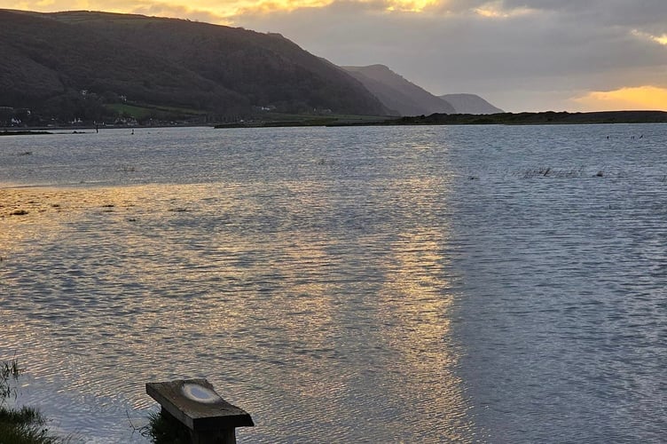 High tide at Porlock Marsh.