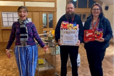 West Somerset Food Cupboard volunteers with Easter treats.