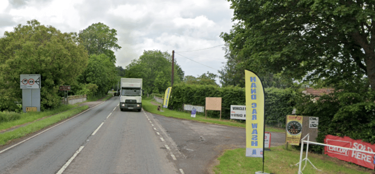 The A39 near Dunster Sawmills where a crash blocked the road for a short time on Thursday.