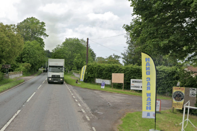 The A39 near Dunster Sawmills where a crash blocked the road for a short time on Thursday.