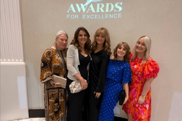 Attending the awards evening in London were (left to right) programme lead Kim Williams, head of education Nicola Gibbs, marketing assistant Florence Whittaker, work experience co-ordinator Emma Lethaby, and lead front of house tutor Zoe Furse. Aurora Foxes Academy Minehead