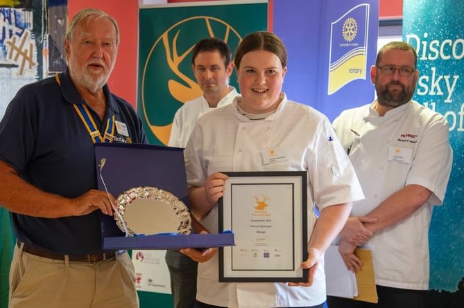 Katrina Nightingale with her awards from last year's Exmoor Young Chef competition.