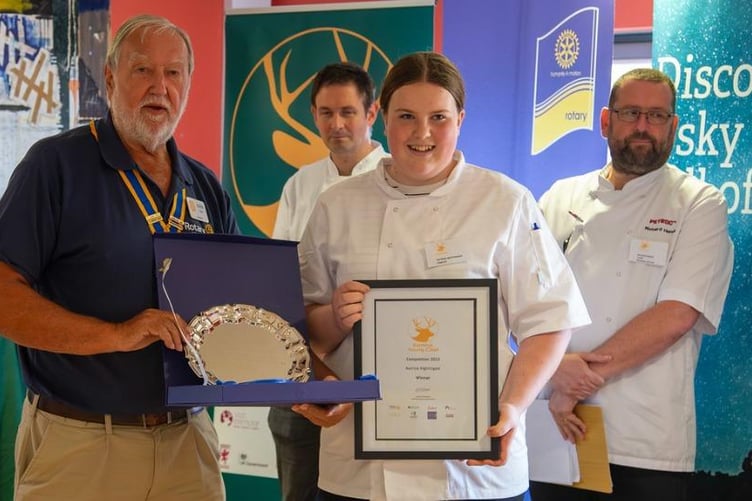 Katrina Nightingale with her awards from last year's Exmoor Young Chef competition.