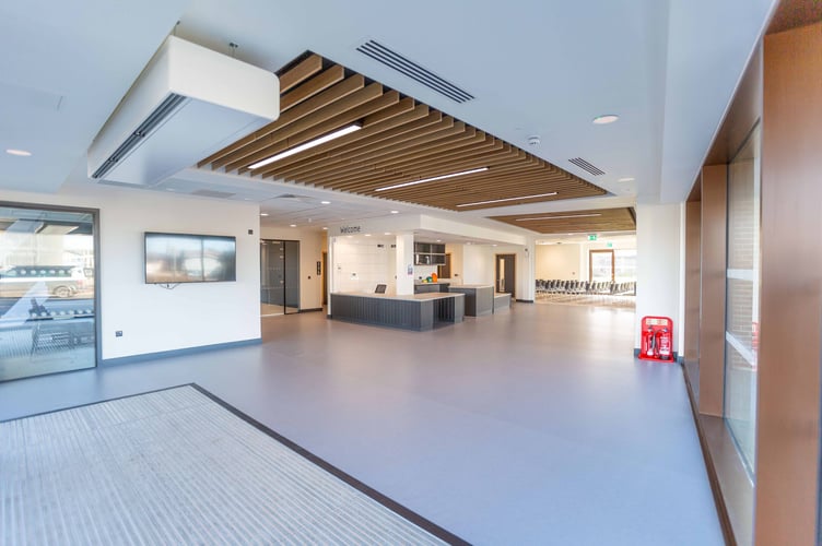 The café space and reception within the Firepool Centre for Digital Innovation