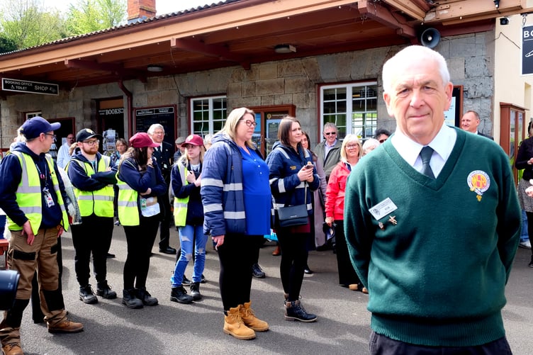 Rob Greenslade with some of the students