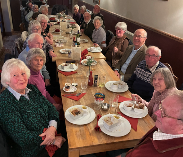 Coleridge Macmillan Cancer Care Committee members attend a dinner to celebrates 30 years of fund-raising Bicknoller Crowcombe Maggie Humphrey