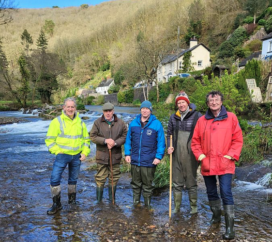 Supporters of a project to restore a historic weir and leat on the River Barle in Dulverton.
