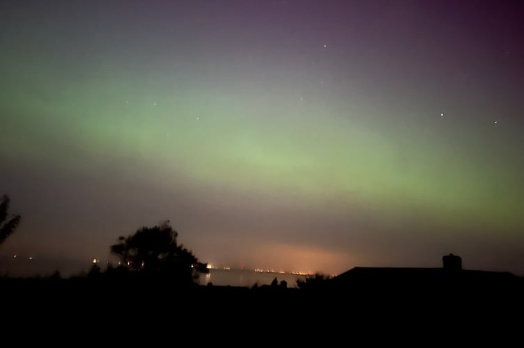 Pictures of the Northern Lights over the Welsh coast were taken from Blue Anchor by reader Tim Taylor