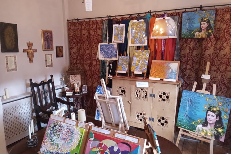 The exhibition of spiritual art is being held at Dunster's Medieval Gallerey