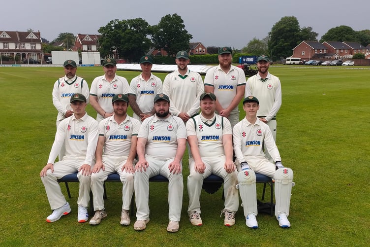 Minehead, back row (left to right): Gregg Howard, Harry Tudball, Rob Spiers, Ellis Taylor, Ian Buchanan, Darren Sherring; front: Lewis Goodrum, Charlie Payne, Dan Bowditch (captain), Chris James (vice-captain) and Jonah Hopkins.