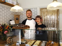 Villagers go crazy for cake at new shop opening