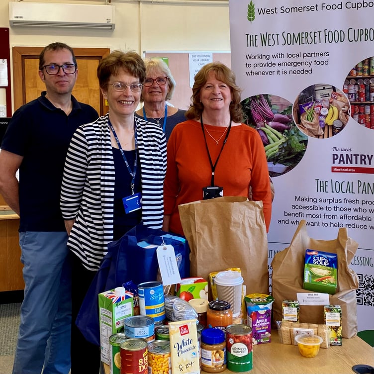 Mary Perkins, second from left, with volunteers