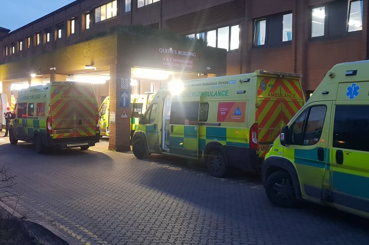 Handover delays at Musgrove Park Hospital, Taunton, have been blamed for delays in attending 111 callers.