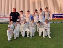 The winning Minehead U13 side with coach Andy Dyer