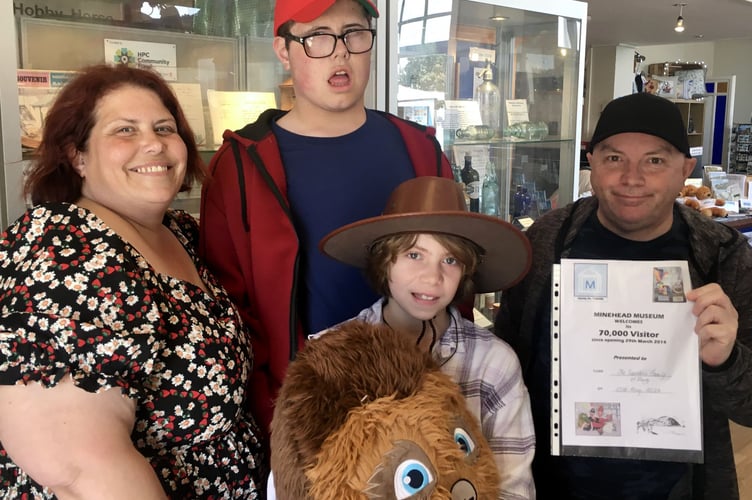 The Saunders family from Barry, Wales, were landmark visitors to Minehead Museum.