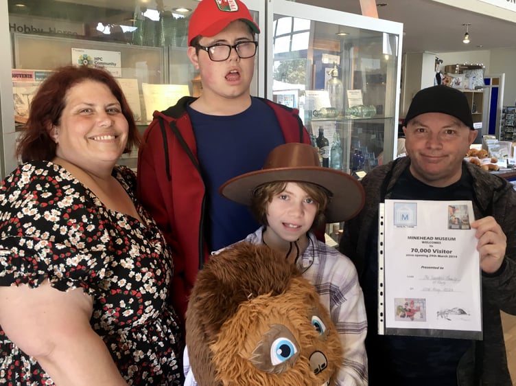The Saunders family from Barry, Wales, were landmark visitors to Minehead Museum.