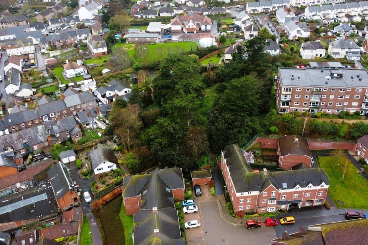 The Clanville Gardens site, an abandoned green oasis in the centre of Minehead.