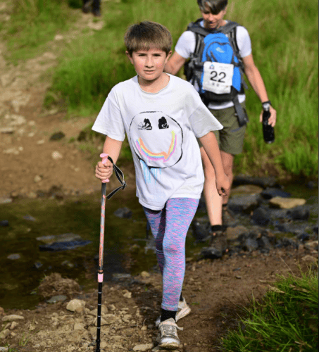 Darcey Curran completing last year's Exmoor Perambulation at the age of nine years.