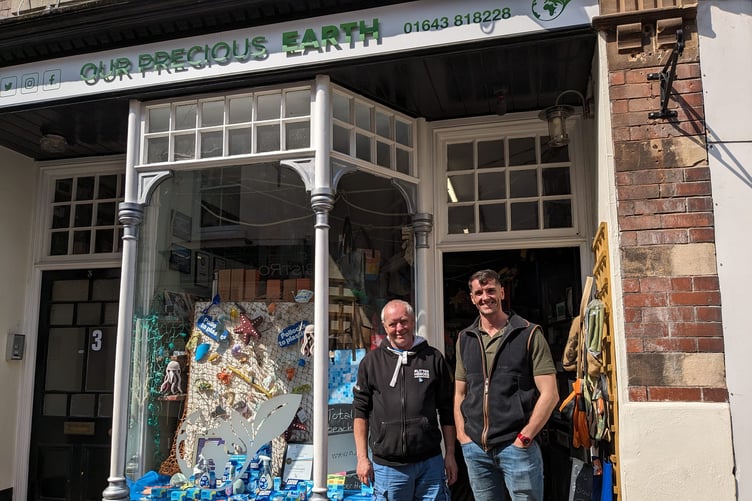 Labour candidate Jonathan Barter (right) with Keith Hunt, of Our Precious Earth, Minehead.