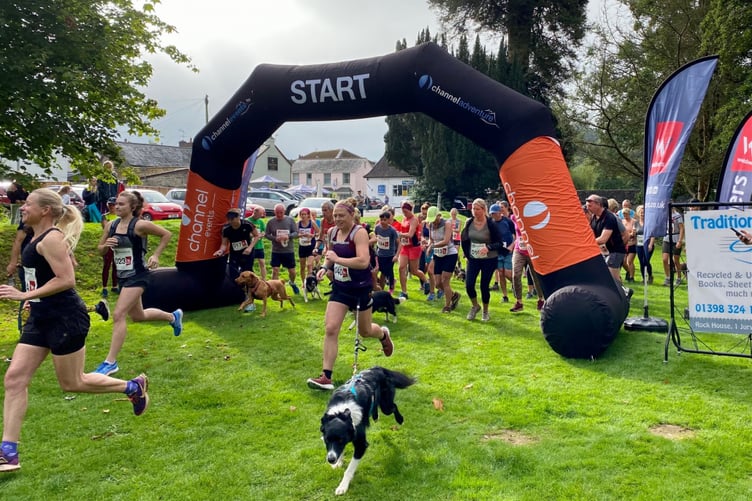 The start of last year's Dulverton Trail Fun Run and Canicross. 2023