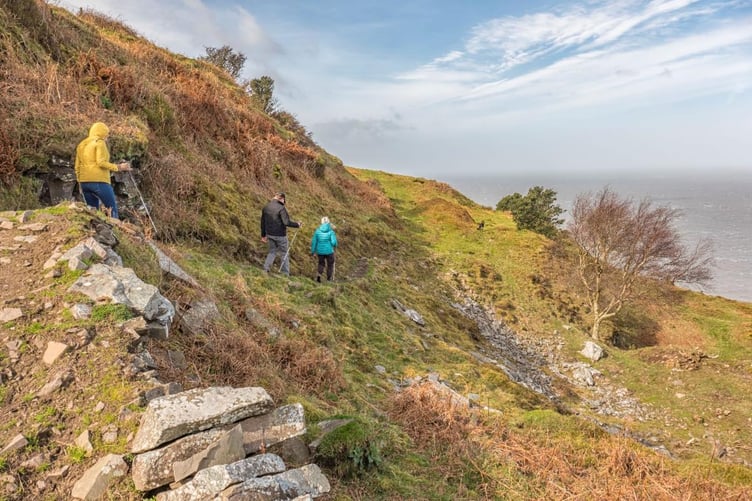 A section of the rugged South West Coast Path through Exmoor.