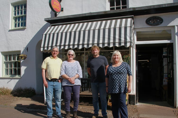 Stogumber Shop and Post Office trustees (left to right) chairman Lance Moir, operations director Sheila Gibbs, Russ Sandy, and Lucy Bateman.