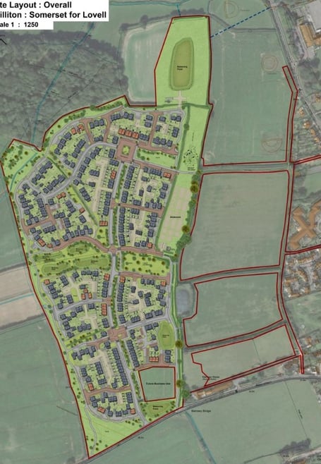 Revised plans for 350 homes on the A39 Priest Street in Williton (Lovell Homes)