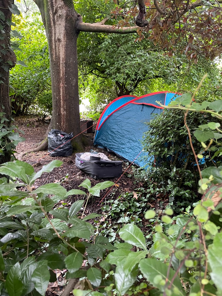 One of the tents in Blenheim Gardens, Minehead, is visible in this photograph taken by a local resident.