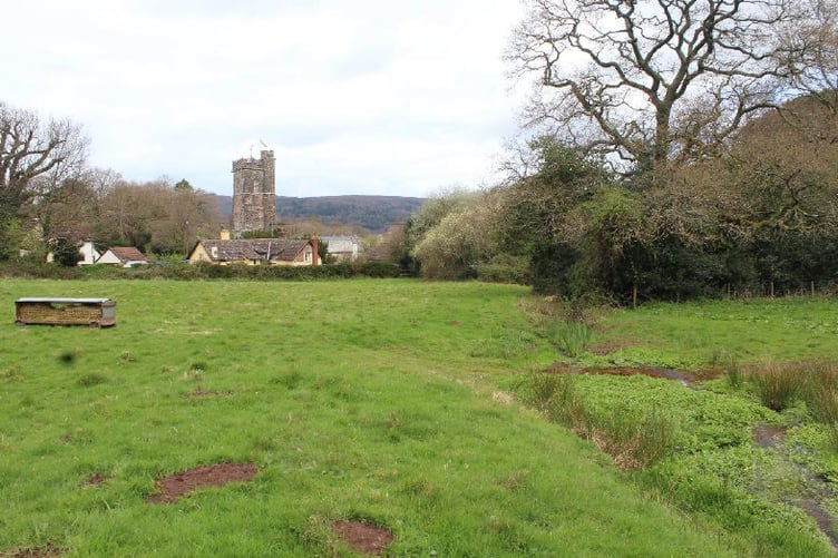 Land in Luccombe which is to be used for a new orchard and children's play area. Exmoor National Trust parish councillors