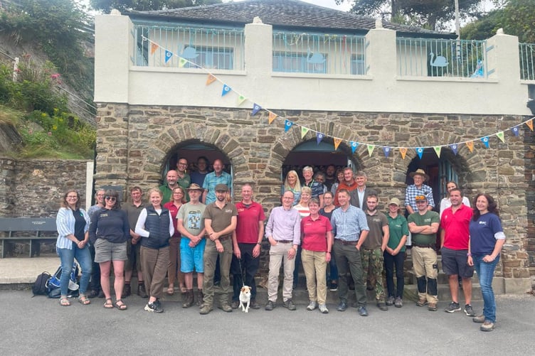The official opening event for the Exmoor section held at 'the Arches', Combe Martin, included representatives from Exmoor National Park, Natural England, South West Coast Path and National Trails, and National Trust.