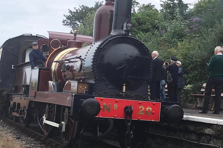 Furness Railway No 20, the oldest operational steam locomotive n the country, arrives in watchet for the start of the West Somerset Railways 150th anniversary event. 
