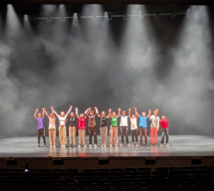 Stacked Wonky dancers on the Sadler's Wells main stage.
