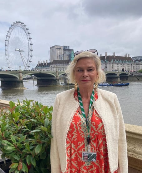 West Somerset MP Rachel Gilmour pictured in London before a vote on an amendment to the King's Speech.