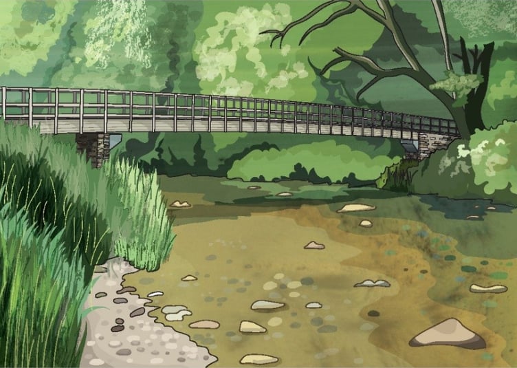 An artist's impression of how Exmoor's Great Bradley Bridge will look when it is finished.