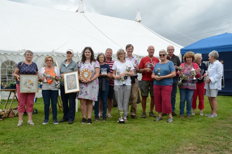 Trophy winners at the summer Bicknoller Flower Show.