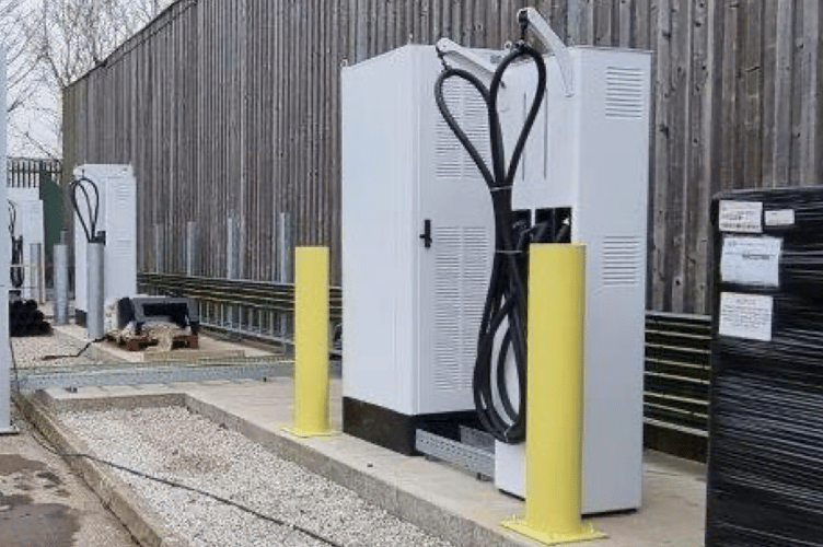 A typical ground mounted charging unit which First Bus will use to charge its electric buses in Minehead. 