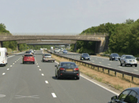 M5 lane closed after car left carriageway and collided with hedge