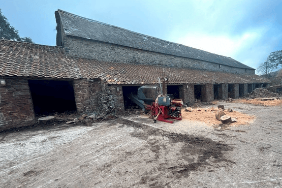The East Quantoxhead tithe barn which needs to be saved from collapse.