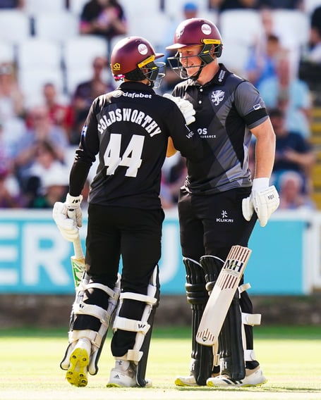 Lewis Goldsworthy (left) and James Rew who shared in a 116-run stand