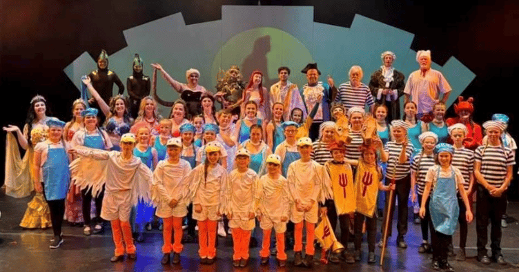 Some of cast of The Little Mermaid which was performed in the Minehead Regal.