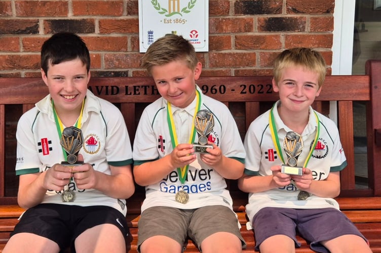 Under 11s Archie Taylor, Chester Hewett-Avison, Heath Legrove