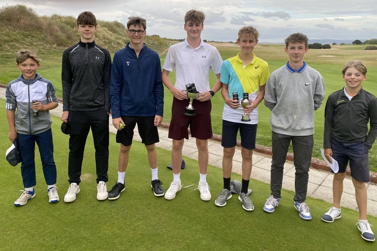 Left to right: Josh Dyer, Jake Woodward, Ed Coad, Oliver Groves, Lennon Howe, Ollie Ahern & George Moore.