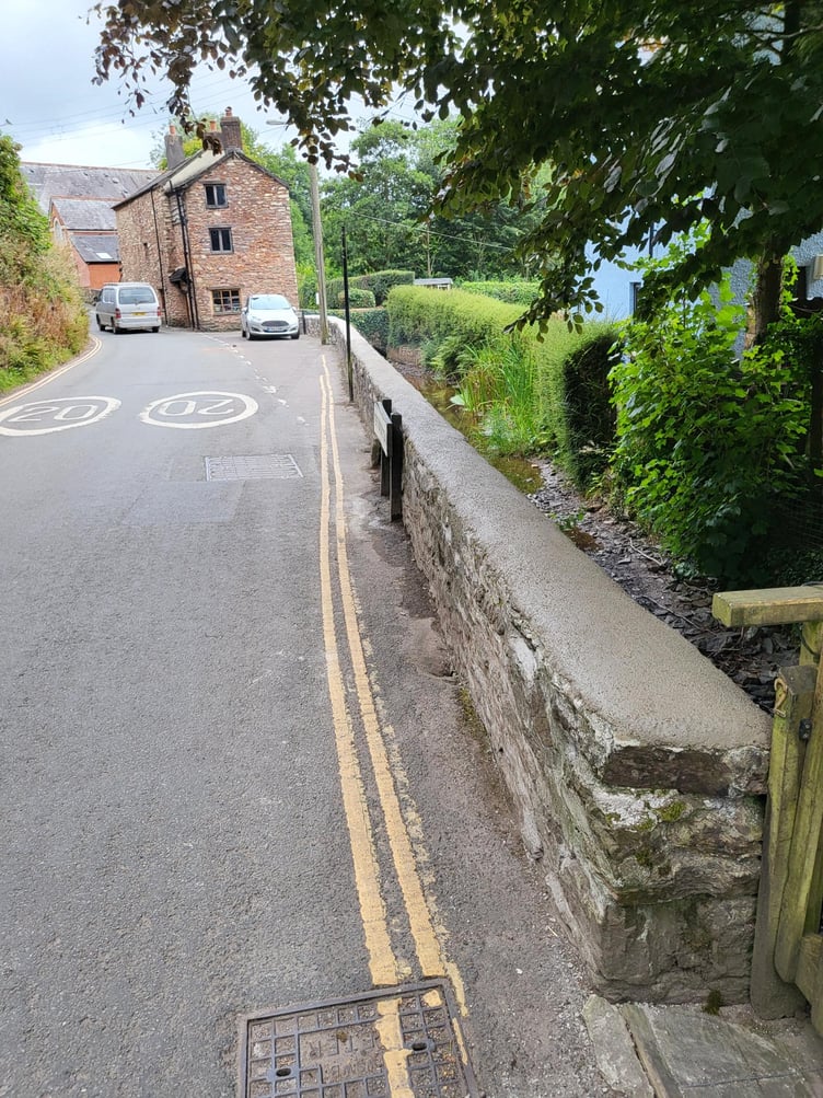 The leat wall after the repairs.