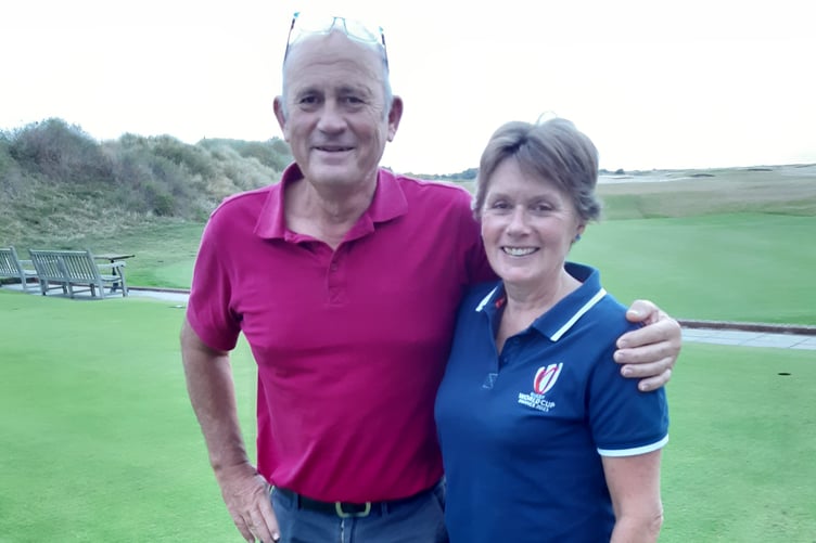 Winners of the mixed pairs competition Chris and Sue Garwood