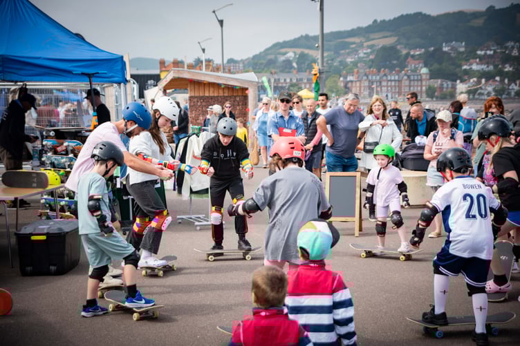 Skateboarding sessions were a big attraction for youngsters at Minehead Bay Festival.